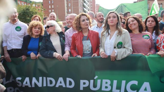 La líder del PSOE andaluz, María Jesús Montero, en la manifestación.