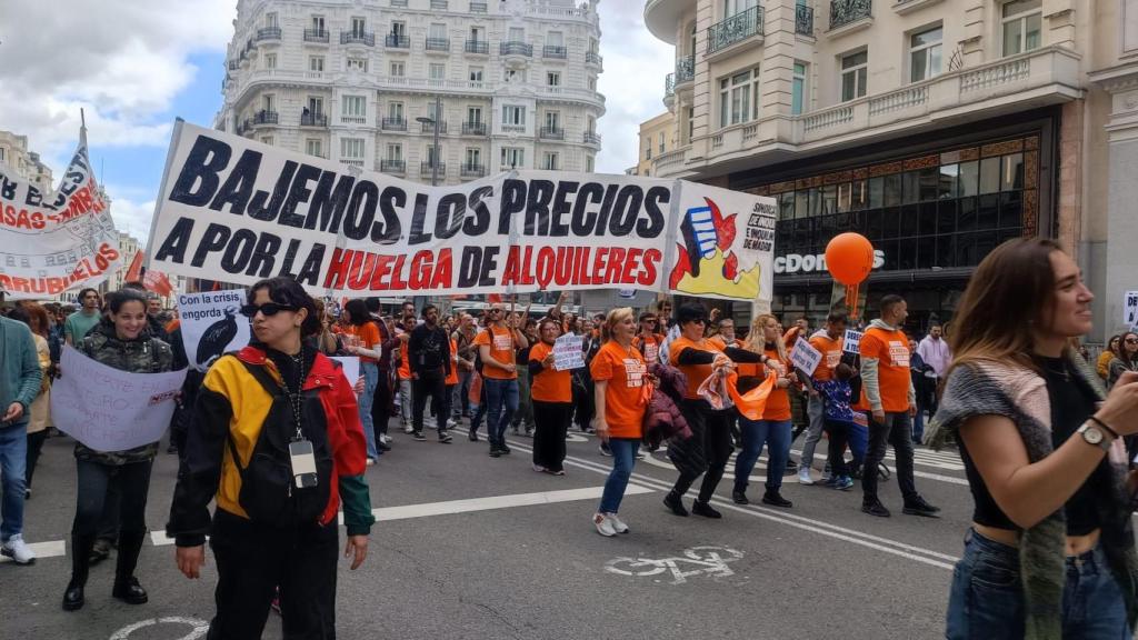La manifestación por la vivienda en Madrid.
