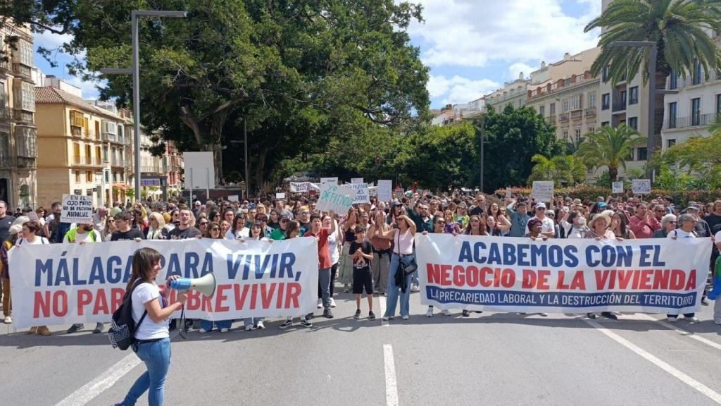 Manifestación por la vivienda en Málaga.