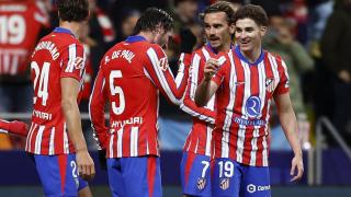 Los jugadores del Atlético de Madrid celebran un gol.
