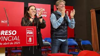 Miriam Andrés y Carlos Martínez, en el 15 Congreso Provincial del PSOE de Palencia