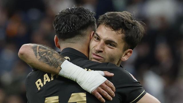 Hugo Duro celebra su gol contra el Real Madrid