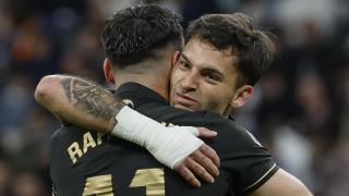 Hugo Duro celebra su gol contra el Real Madrid