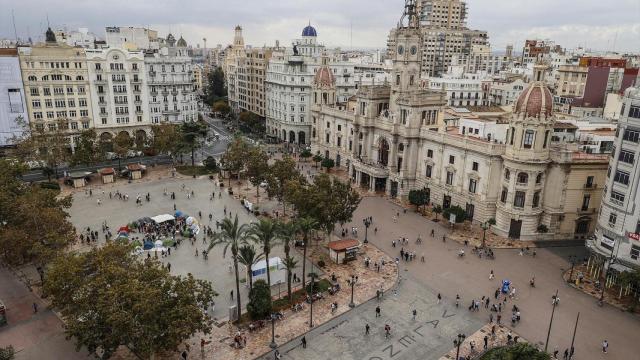 Foto de archivo de la acampada por la vivienda en Valencia. Rober Solsona / Europa Press