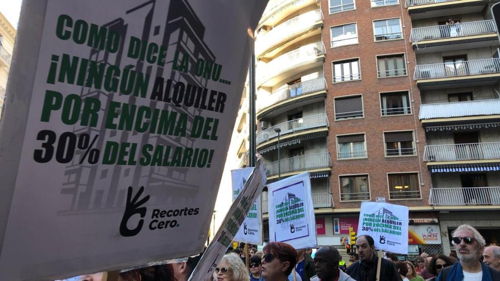 Manifestación por el acceso a una vivienda digna en Zaragoza