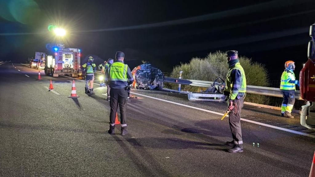 Imagen del siniestro vial en Teruel
