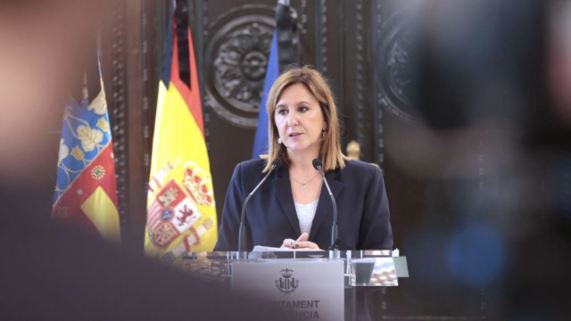María José Catalá tras una Junta de Gobierno Local. EE