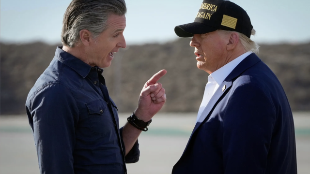 Gavin Newsom junto a Donald Trump durante los últimos incendios de California el pasado mes de enero.