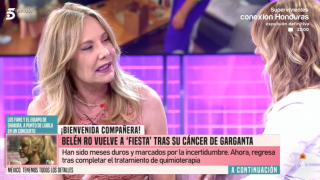 Belén Rodríguez habla de las secuelas de su cáncer de garganta en su regreso a la televisión: Estoy triste, me han dado 35 sesiones de radioterapia