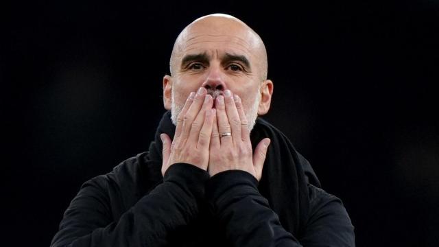 Pep Guardiola, en un partido del Manchester City