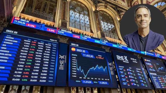Montaje de la bolsa de Madrid con Javier Molina, analista de Mercados.