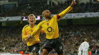 Henry celebra un gol contra el Real Madrid.