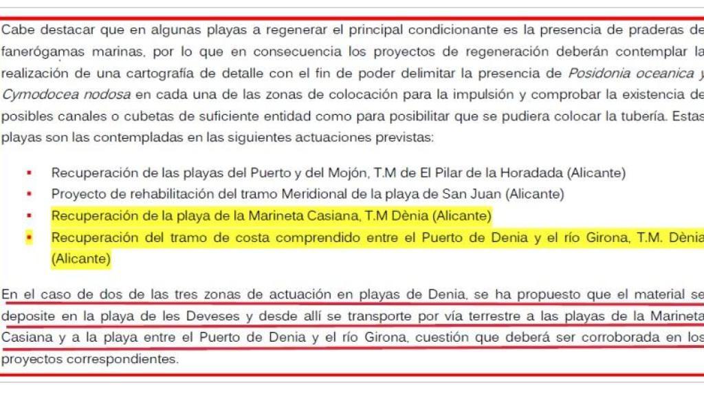 Proyecto de extracción de arena en aguas profundas de valencia y transporte para alimentación de playas