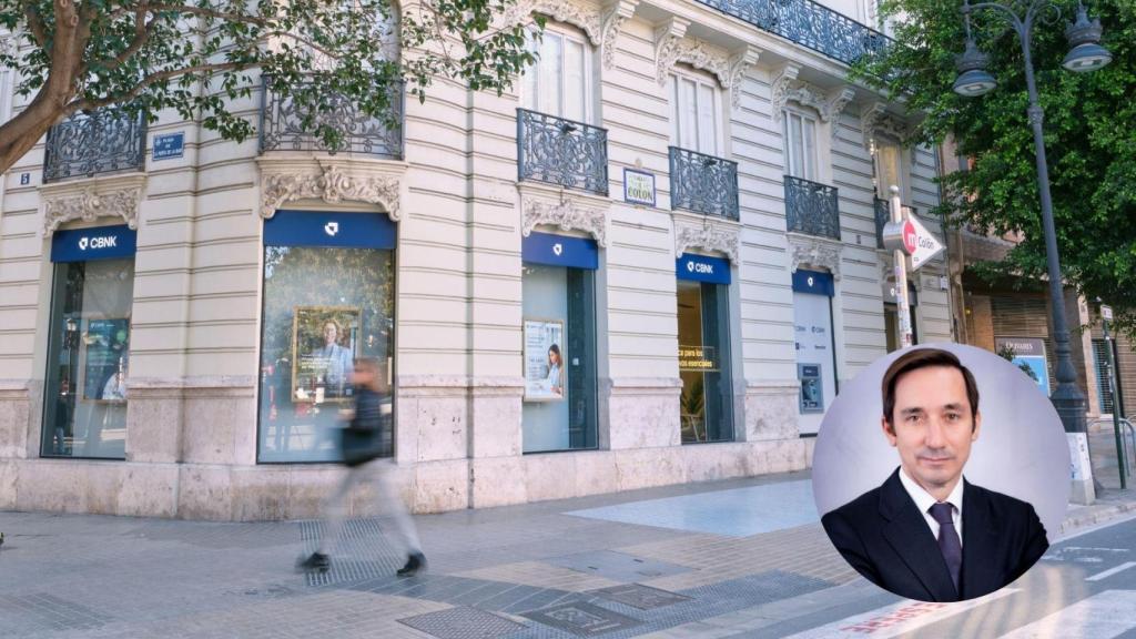 Enrique Serra, CEO de CBNK, y la nueva oficina que abre en Valencia. EE