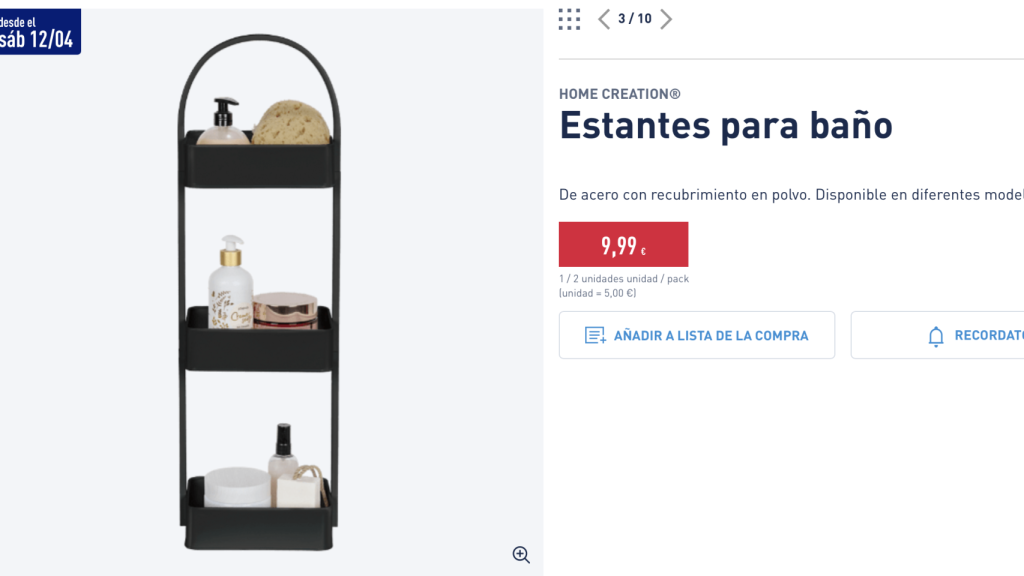 Estantes para baño.