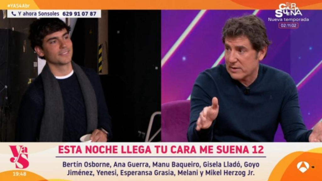 Max, el hijo de Manel Fuentes, el pasado viernes, en 'Y ahora Sonsoles'.