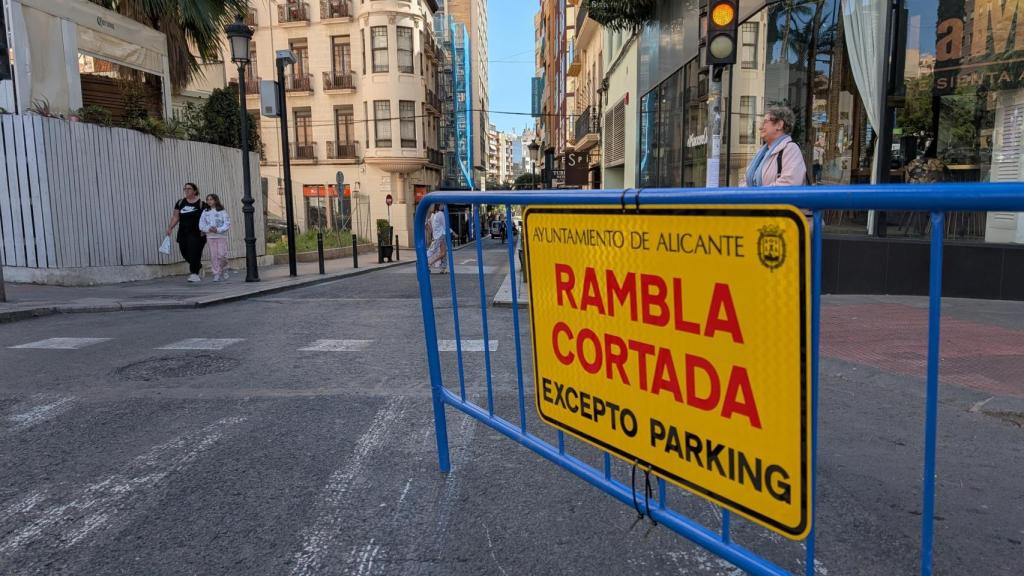 Cortes de tráfico en la Rambla.