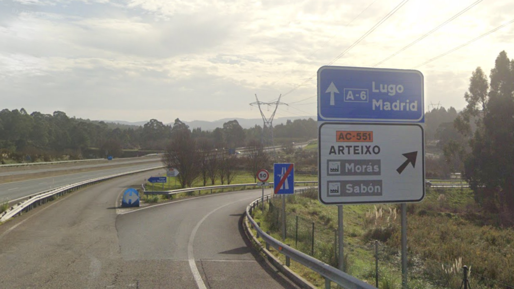 Salida de la AG-55 hacia Arteixo desde A Coruña
