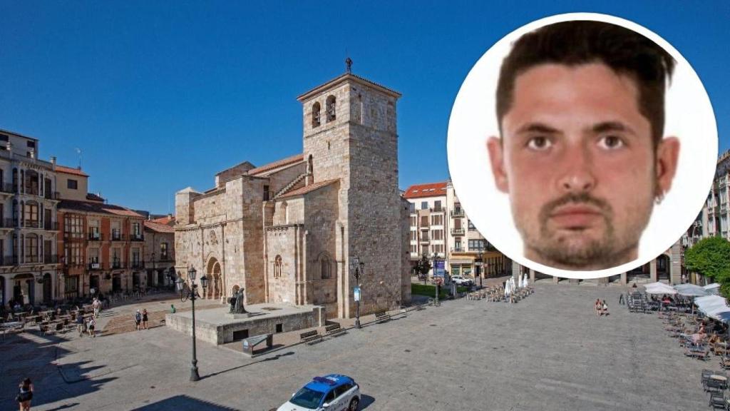 La Plaza Mayor de Zamora y una imagen del desaparecido Alejandro Aranda, en un montaje de EL ESPAÑOL