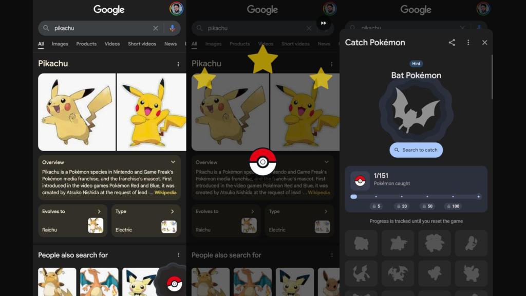 Minijuego de Pokémon en Google