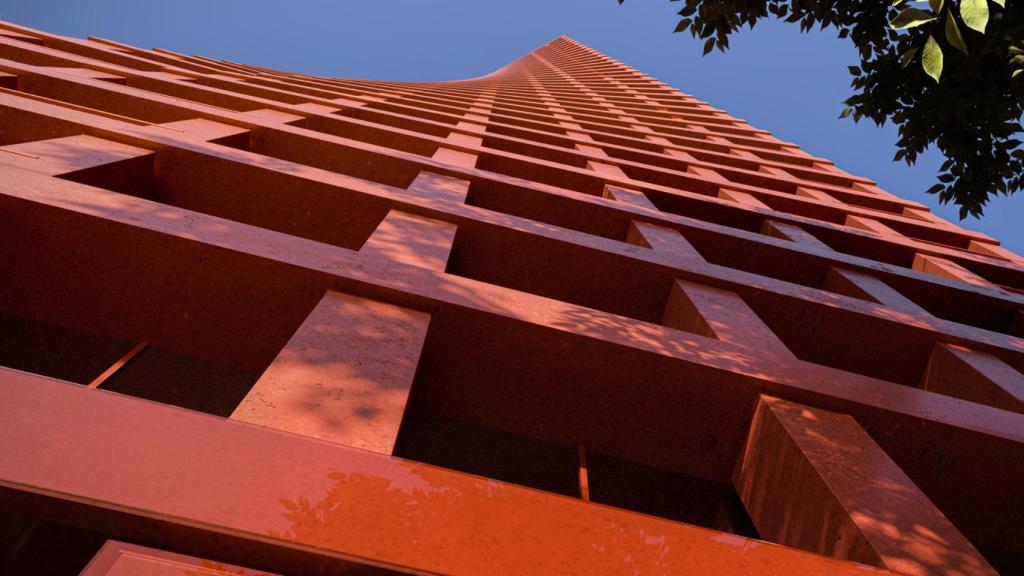 La torsión del edificio se incrementa en 45 grados en cada planta