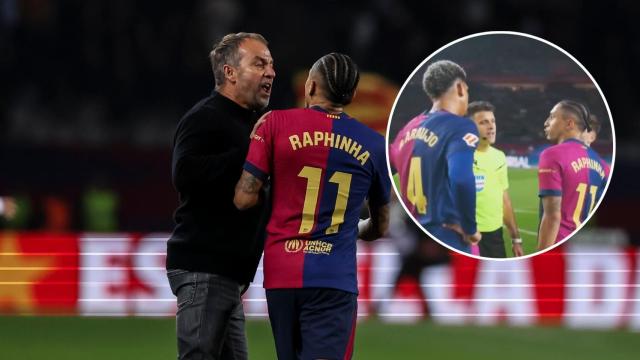 El incidente de Raphinha con el asistente de Gil Manzano en el Barça - Betis