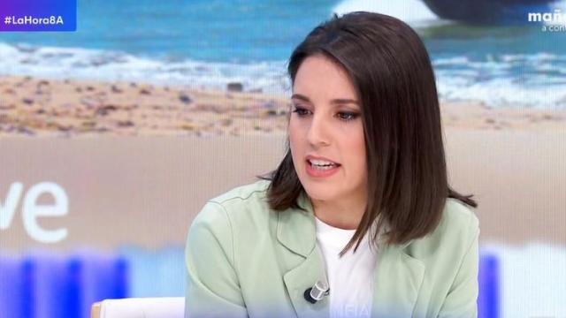 La dirigente de Podemos Irene Montero este martes en 'La hora de La 1' de TVE.