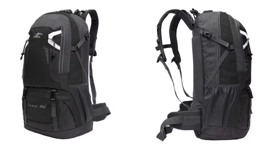 Mochila Negra 60 Litros Impermeable.