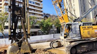 Imagen de las obras del Metro de Málaga en la calle Hilera.