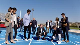 Azcón, este martes en la renovada pista del CAD.