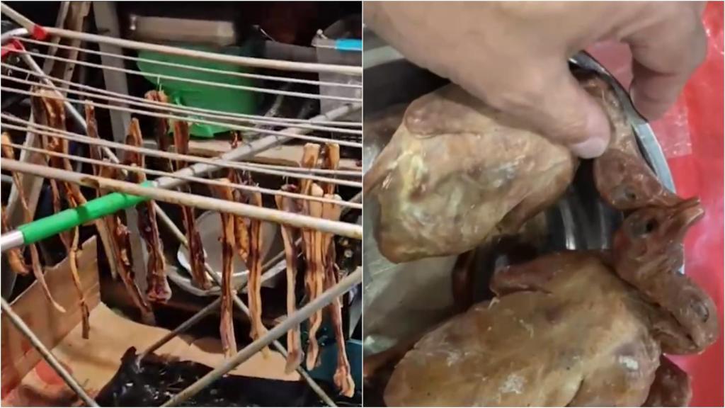 Imágenes del interior del restaurante Jin Gu cerrado en Usera.