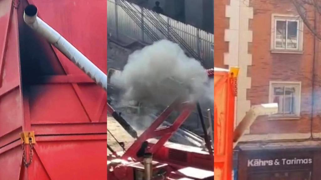 Distintas toberas de las obras de la L-11 de Metro.