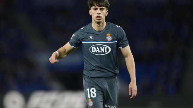 Álvaro Aguado, durante un partido con el Espanyol.