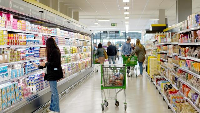 Unos clientes haciendo la compra en un Mercadona de Arroyo de la Encomienda