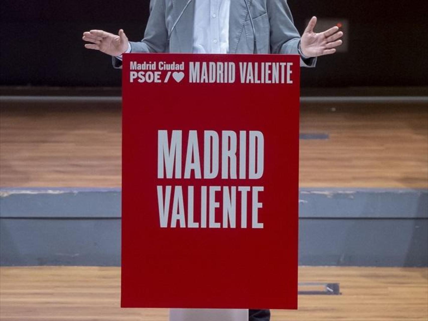Bolaños, el pasado domingo en la II Asamblea del PSOE Madrid Ciudad, en la sede de UGT.