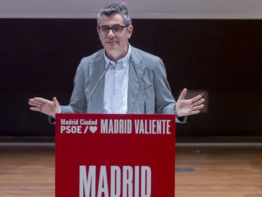 Bolaños, el pasado domingo en la II Asamblea del PSOE Madrid Ciudad, en la sede de UGT.
