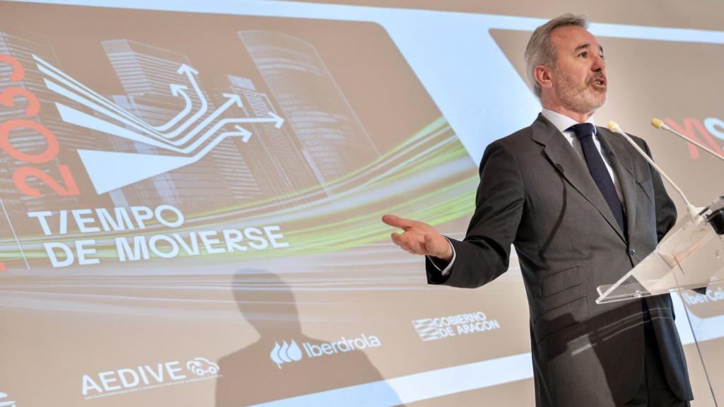 El presidente de Aragón, Jorge Azcón, este martes.