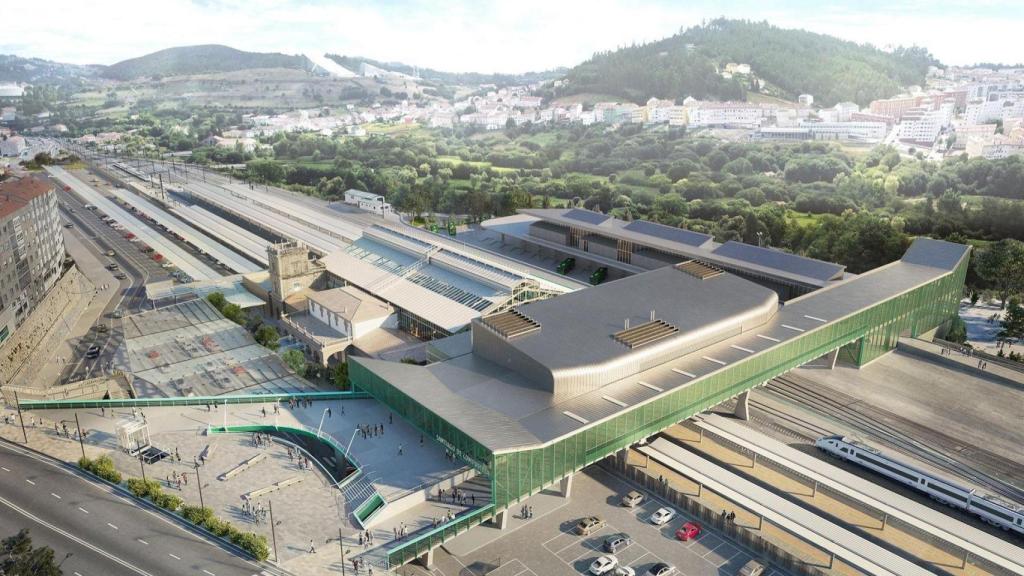 Vista aérea del proyecto de la nueva estación intermodal de Santiago.