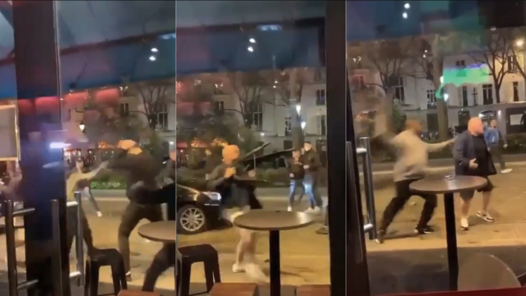 Brutal pelea en el centro de París entre ultras del PSG y del Aston Villa