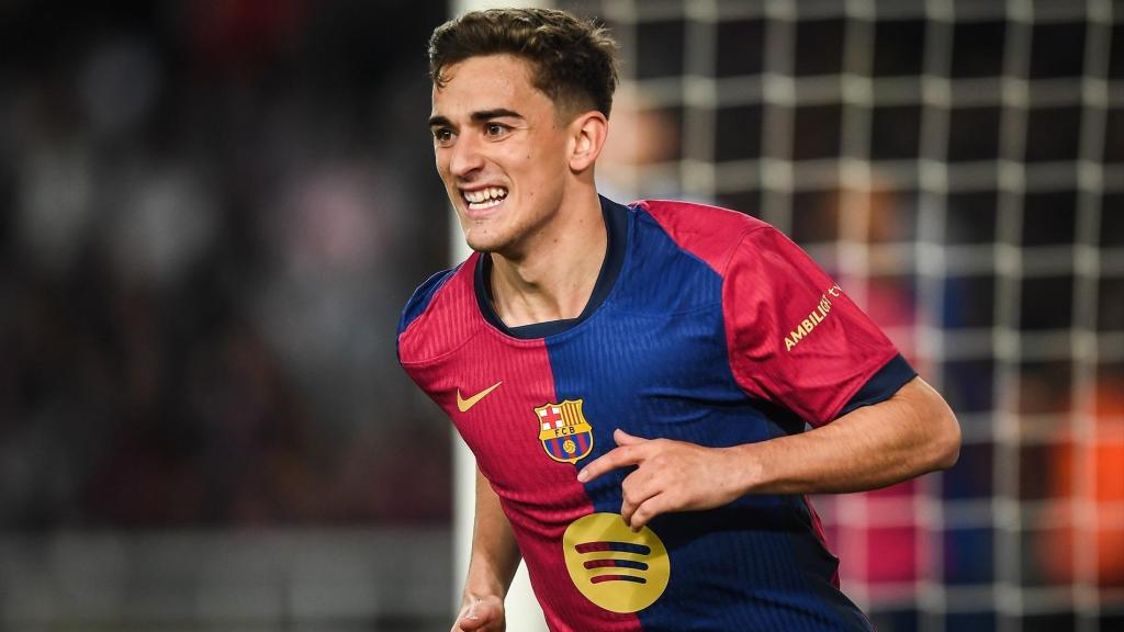 Gavi celebra un gol con el FC Barcelona