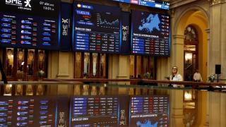 Interior del Palacio de la Bolsa de Madrid.