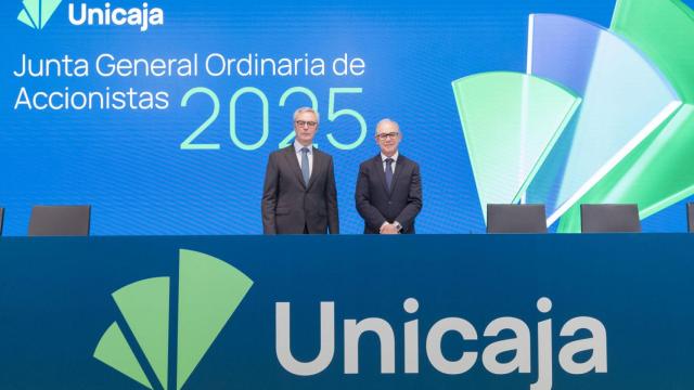 José Sevilla e Isidro Rubiales en la Junta General de Accionistas de Unicaja.