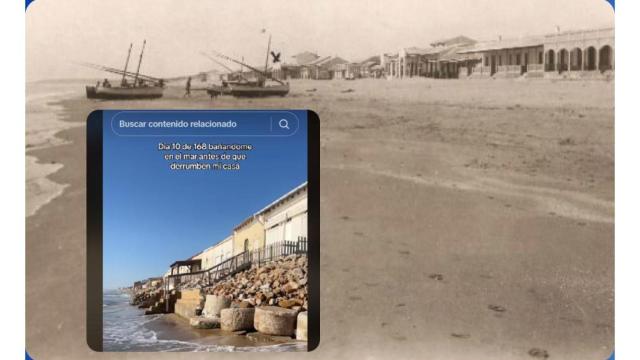 Estado de la Playa Babilonia de Guardamar a principios del siglo XX y estado en el que se encuentra hoy.