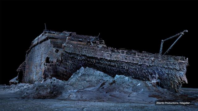 Imagen del escaneo 3D del Titanic, realizado a partir de 700.000 fotografías tomadas por robots sumergibles. Foto: Atlantic Productions/Magellan