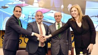 Firma del convenio entre la UCLM y Globalcaja.