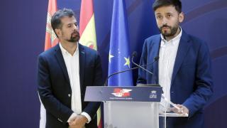 Fran Díaz junto a Luis Tudanca en una imagen del pasado año en las Cortes