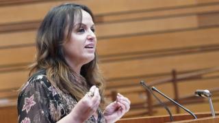 La procuradora socialista Patricia Gómez, durante la segunda jornada del Pleno de las Cortes de Castilla y León