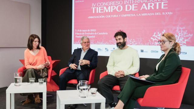 Merche Zubiaga, Enrique Valero, Pablo Purón y Eva Guillermina Fernández Ortiz durante la rueda de prensa celebrada en Fundación Casa de México en España.