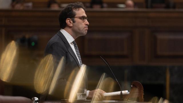 El ministro de Economía, Carlos Cuerpo, este miércoles en el Congreso de los Diputados.