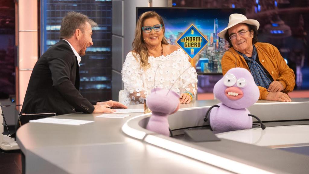 Romina Power y Al Bano junto a Pablo Motos en 'El Hormiguero'.